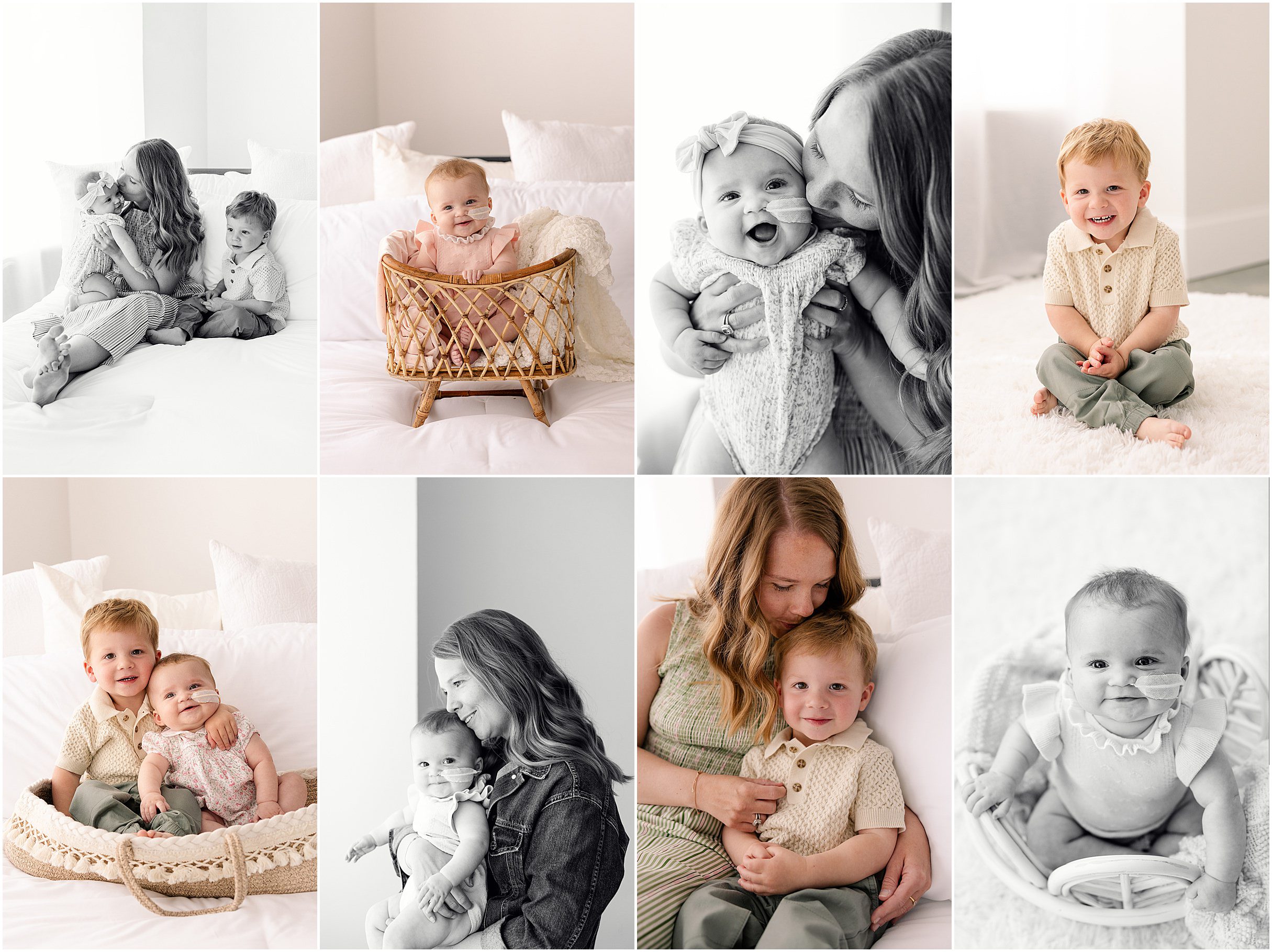 Mom and kids photos in Parker Colorado featuring a mother with her baby and toddler in a soft, natural light setting